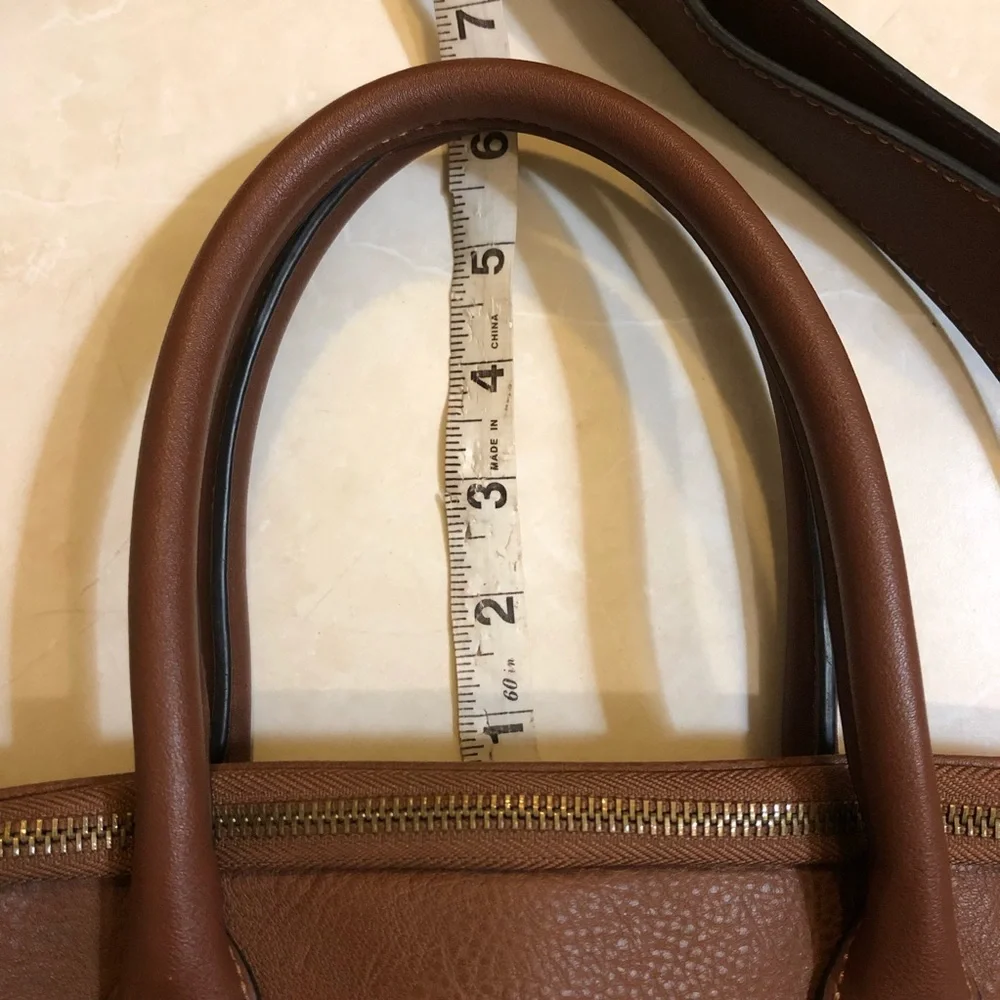 Brown Faux Leather Messenger Bag